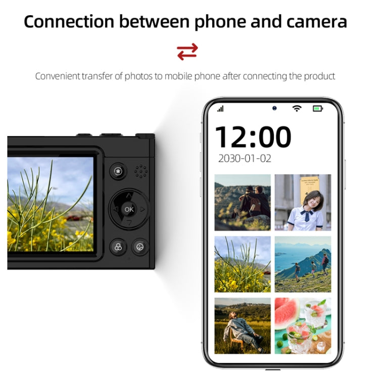 High-Definition CCD Digital Camera 64 Million WiFi Card Camera, Color: Black