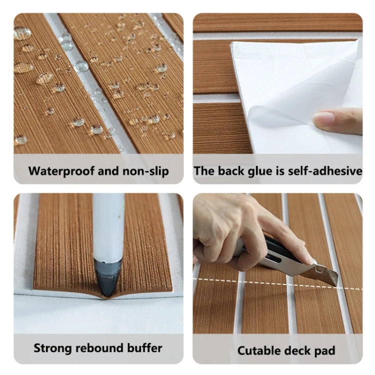 240x60x0.6cm Yacht RV Modification Imitation Teak Floor EVA Anti-slip Mat