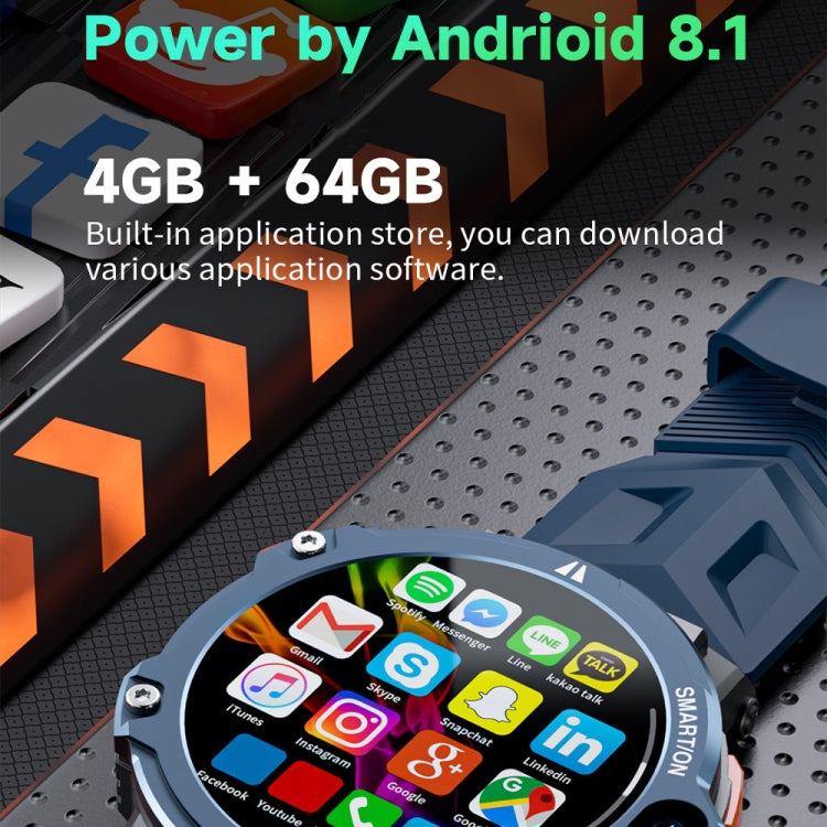 LOKMAT APPLLP6 PRO 1.54-inch 4G+64G Android 8.1 Dual-camera Independent Card Smart Watch(Black) - free shipping - PMC Jewellery - Order now!