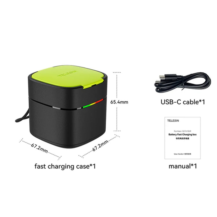 TELESIN GP-FCK-B11 Fast Charged Battery Storage Charging Box For GoPro HERO12 Black / HERO11 Black / HERO10 Black / HERO9 Black(Single Charging Box) - free shipping - PMC Jewellery - Order now!