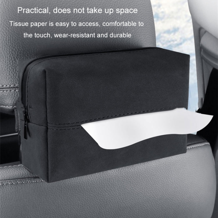 Car Armrest Box Tissue Box Car Sun Visor Seat Back Hanging Tissue Storage Bag(Black)