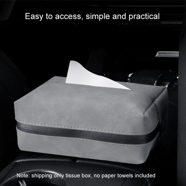 Car Armrest Box Tissue Box Car Sun Visor Seat Back Hanging Tissue Storage Bag(Black)