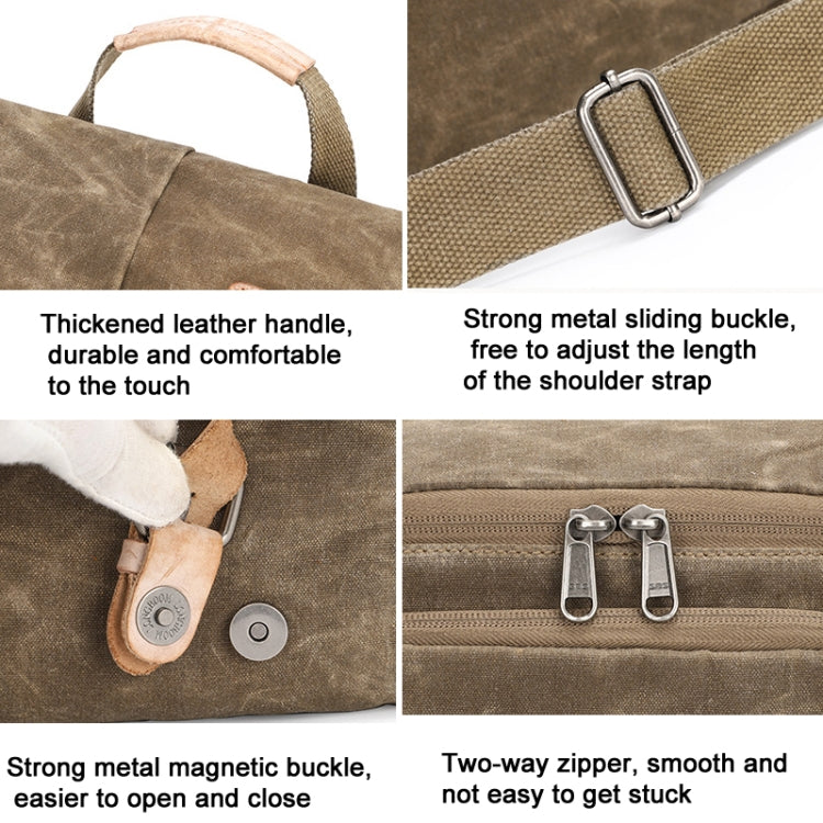 Camera Shoulder Messenger Bag Batik Canvas Waterproof Photography SLR Camera Bag(Army Green) - Strap Satchel by PMC Jewellery | Online Shopping South Africa | PMC Jewellery | Buy Now Pay Later Mobicred