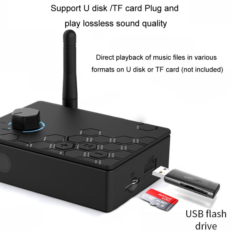 Bluetooth 5.4 Receiver Digital To Analog Card U Disk Converter Adapter With Remote Control(Fiber Optic Conversion)