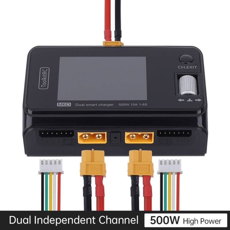 ToolkitRC M6D 500W Toy Airplane Dual Channel Li-Po Battery Balance Charger(Black) - free shipping - PMC Jewellery - Order now!