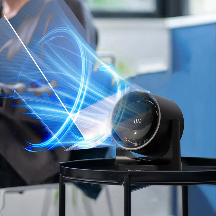 HX-F315 100-speed USB Charging Digital Display Wall-mounted Desktop Turbine Fan(Gray) - Electric Fans by PMC TechLife | Online Shopping South Africa | PMC TechLife | Buy Now Pay Later Mobicred