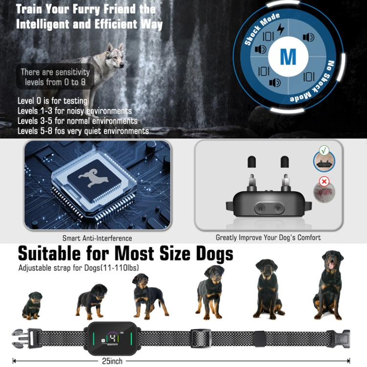 Color Screen Stop Bark Dog Trainer Anti Barking Pet Products(White)