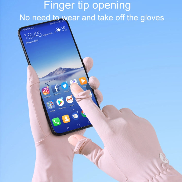 1pair Summer Thin Ice Silk Anti-Slip Sunscreen Sport Riding Finger Gloves, Size: One Size(Gray) - Safety Gloves by PMC TechLife | Online Shopping South Africa | PMC TechLife | Buy Now Pay Later Mobicred