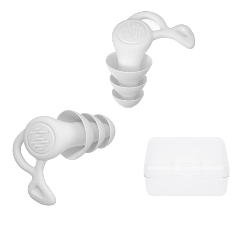 Noise Canceling Sleeping Earplugs Triple Layer Soundproofing Silicone Swimming Earplugs(White)