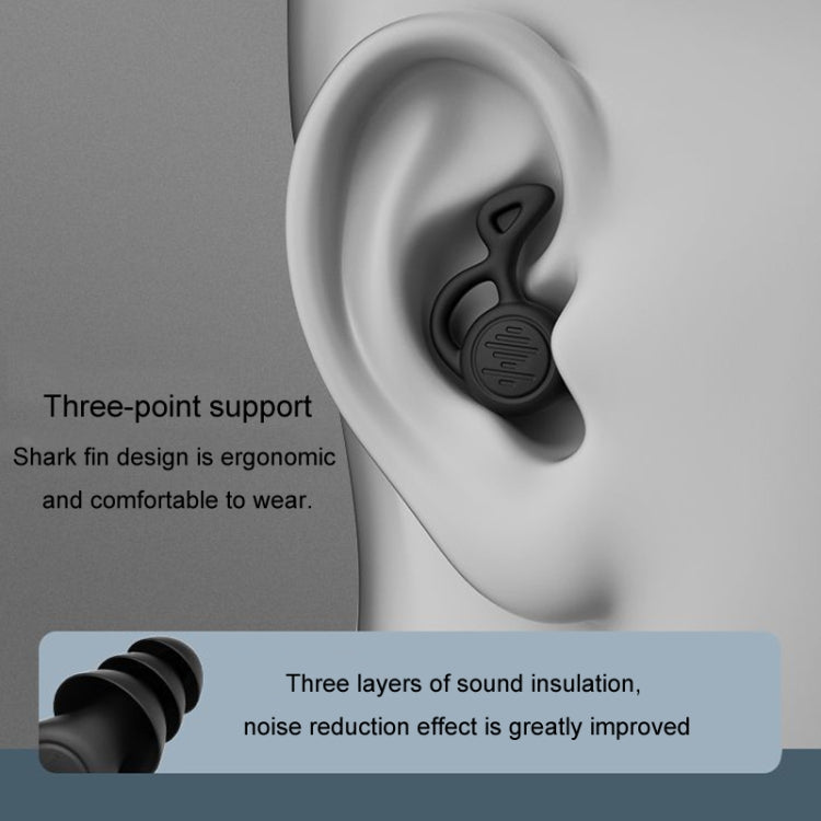 Noise Canceling Sleeping Earplugs Triple Layer Soundproofing Silicone Swimming Earplugs(Black)