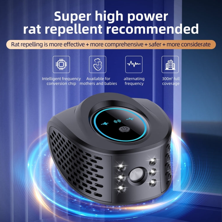 QSQ218 Multifunctional LED Household Indoor High-power Ultrasonic Mouse Repellent UK Plug(White)
