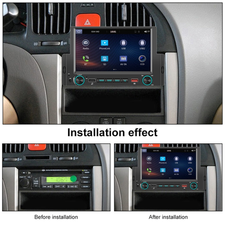 6.2 Inch MP5 Player Single Butt Universal Wired CarPlay Car Monitor, Model: Standard+AHD Camera