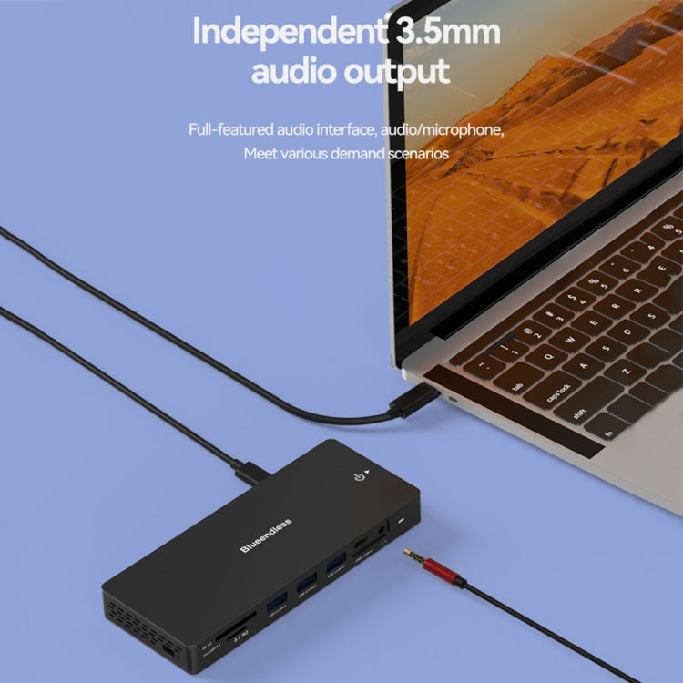 Blueendless 12-In-1 HD Multifunctional Docking Station 10Gbps Splitter With Switch(8K+4K HDMI x 2) - free shipping - PMC Jewellery - Order now!