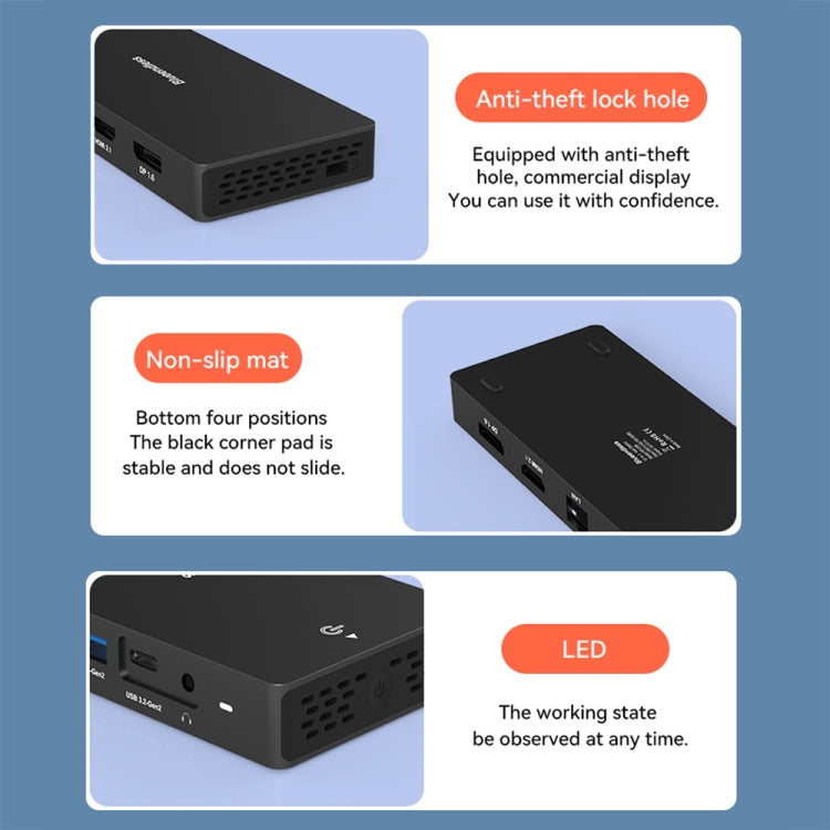Blueendless 12-In-1 HD Multifunctional Docking Station 10Gbps Splitter With Switch(8K+4K HDMI x 2) - free shipping - PMC Jewellery - Order now!