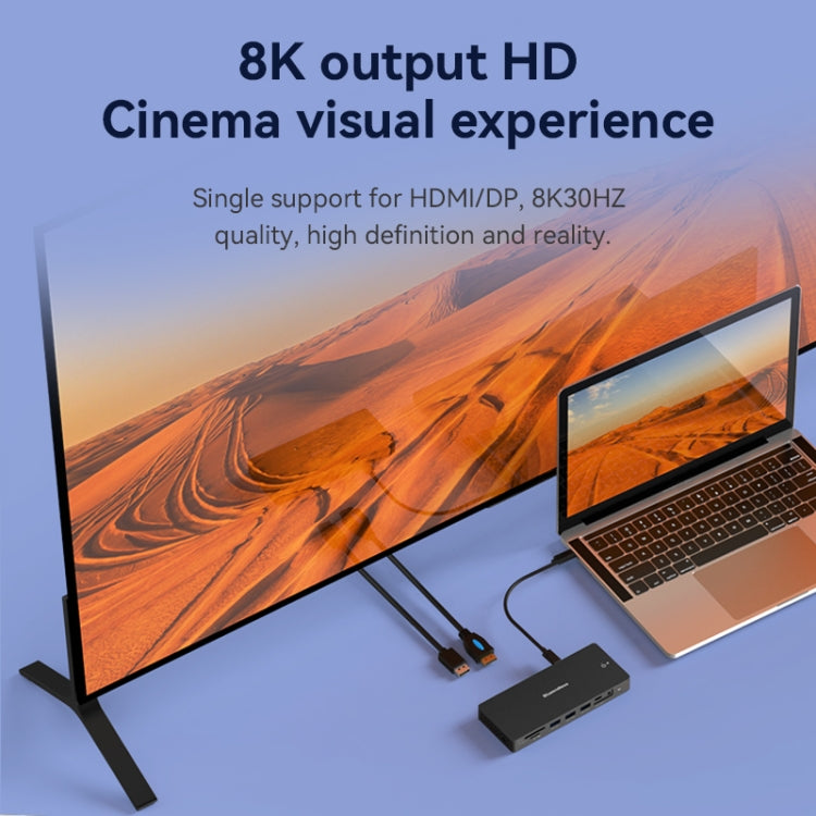 Blueendless 12-In-1 HD Multifunctional Docking Station 10Gbps Splitter With Switch(8K+4K HDMI x 2)