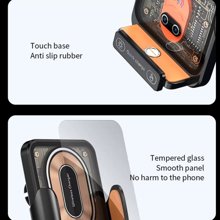 120W Transparent Car Wireless Charger Cell Phone Holder Magnetic Fast Charger(Black)