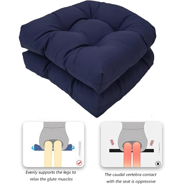 1pair 48 x 48cm Garden Patio Rattan Chair Waterproof Cushion Thick Soft Sofa Cushion(Navy Blue) - Cushions & Pillows by PMC Jewellery | Online Shopping South Africa | PMC Jewellery | Buy Now Pay Later Mobicred