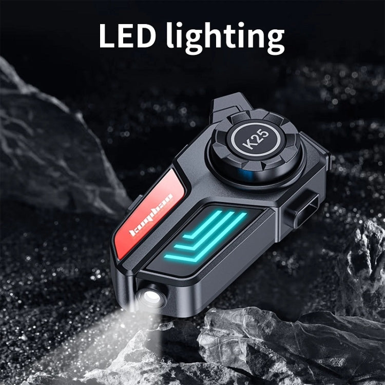 KUQIBAO Motorcycle Helmet Water-resistant Bluetooth-compatible Headset With Light(Hard Microphone)
