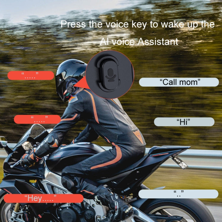 KUQIBAO Motorcycle Helmet Water-resistant Bluetooth-compatible Headset With Light(Hard Microphone)