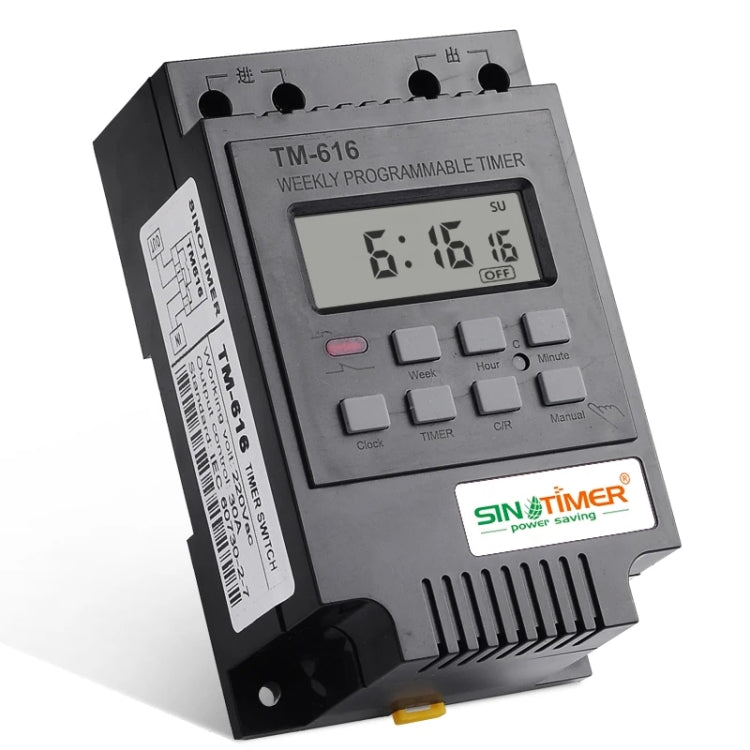 SINOTIMER TM616B-4 12V 30A Weekly Programmable Digital Timer Switch Relay Control