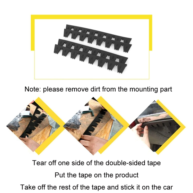 8pcs /Set Car Bumper Serrated Anti-collision Plate Decoration(Black)