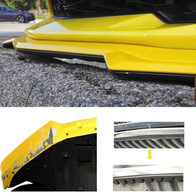 8pcs /Set Car Bumper Serrated Anti-collision Plate Decoration(Carbon Pattern)