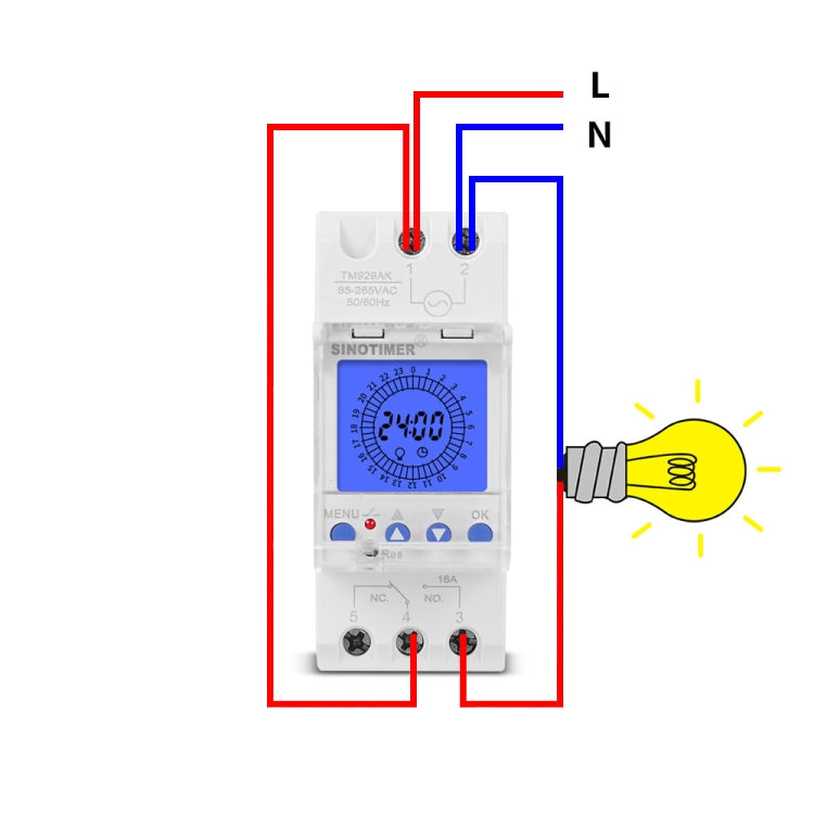 SINOTIMER TM929AKL 85-265V 16A 24hrs Digital Analogue Din Module Time Switch With Backlight