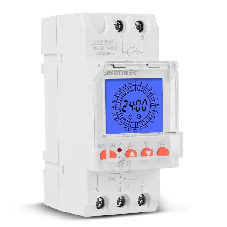 SINOTIMER TM929BKL 85-265V 30A 24hrs Digital Analogue Din Module Time Switch With Backlight