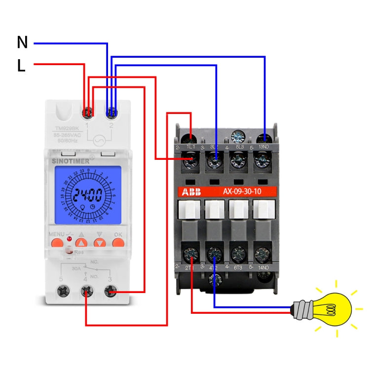 SINOTIMER TM929BKL 85-265V 30A 24hrs Digital Analogue Din Module Time Switch With Backlight