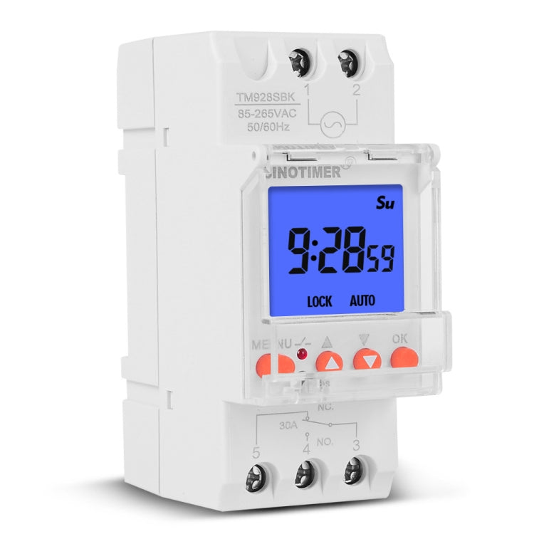SINOTIMER TM928SBKL 85-265V 30A 1 Second to 168 Hours Programmable Electronic Time Switch
