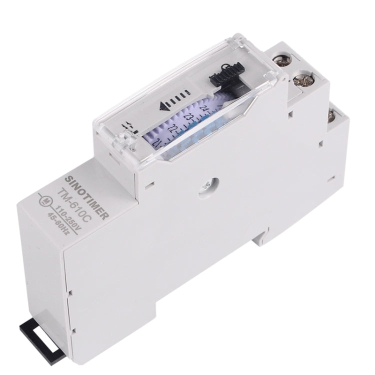 SINOTIMER TM610C 110-250V 16A Quartz Mechanical Timer 24 Hours Programmable Din Rail Relay