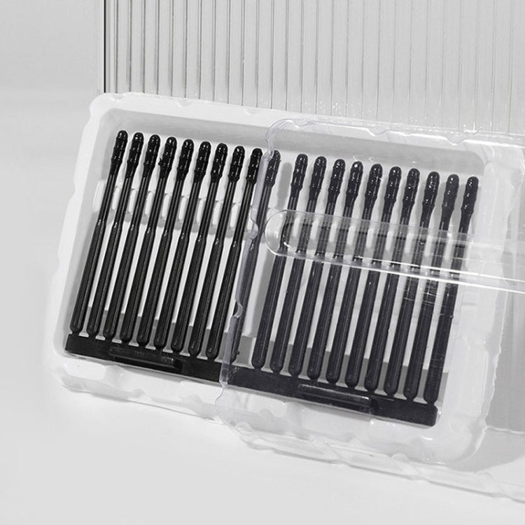 20pcs /box Spiral Sticky Ear Cleaning Cotton Swab Disposable Ear Cleaning Spoon(Black)