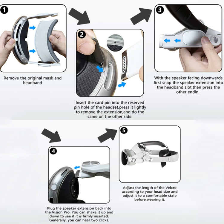 For Apple Vision Pro VR Headset Replaceable Elite Strap Comfort Adjustable Headband - VR Accessories by PMC TechLife | Online Shopping South Africa | PMC TechLife | Buy Now Pay Later Mobicred
