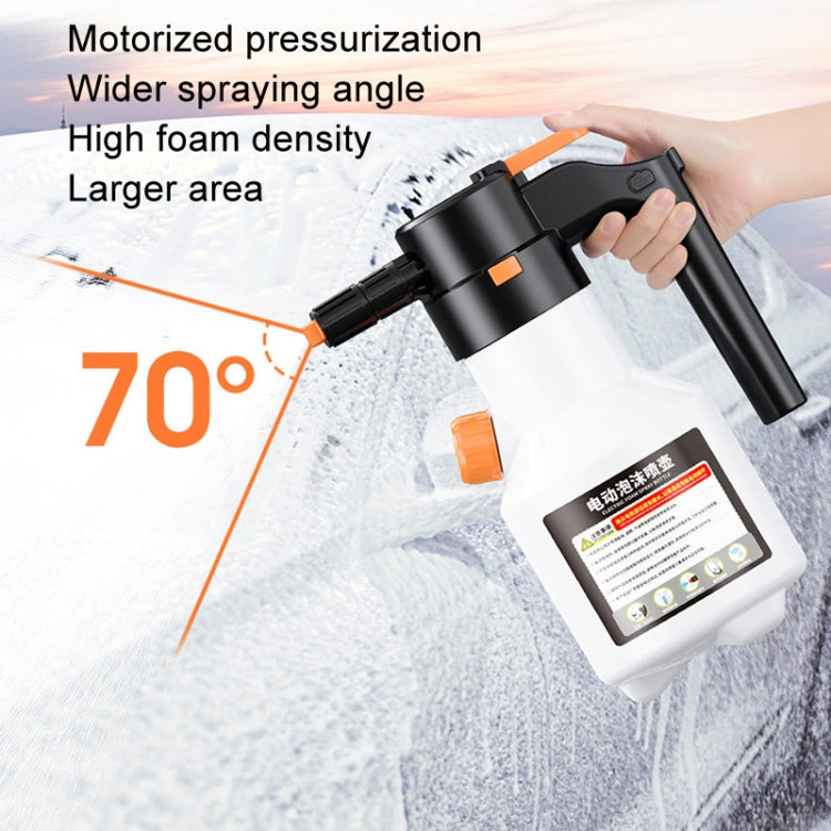 2L Car Wash Electric Foam Sprayer Rechargeable Pressurized PA Pot Electric Booster Sprayer(White)
