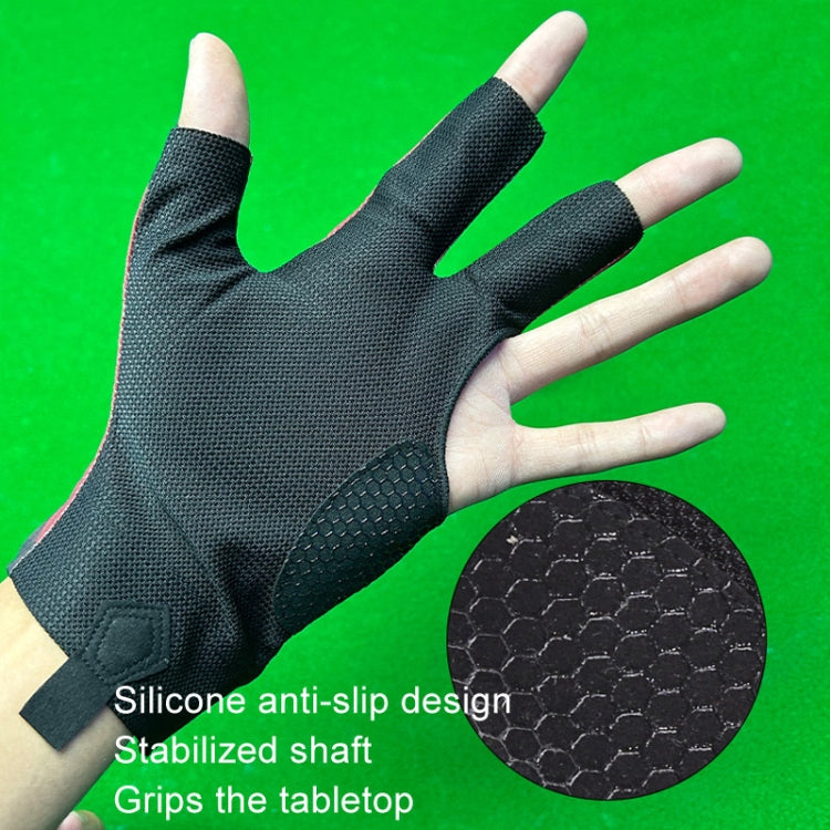 GUTENG Three Finger Thin Breathable Wear-Resistant Non-Slip Snooker Billiard Gloves, Style: Left Hand Half Finger (Printed Black) - Safety Gloves by GUTENG | Online Shopping South Africa | PMC Jewellery | Buy Now Pay Later Mobicred