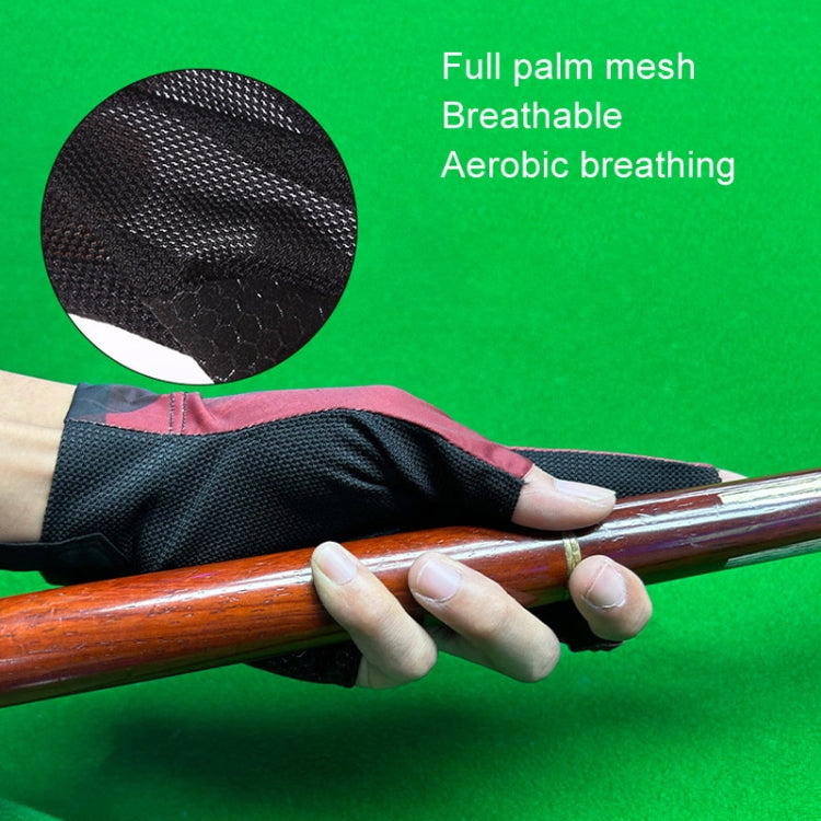 GUTENG Three Finger Thin Breathable Wear-Resistant Non-Slip Snooker Billiard Gloves, Style: Left Hand Half Finger (Printed Black) - Safety Gloves by GUTENG | Online Shopping South Africa | PMC Jewellery | Buy Now Pay Later Mobicred