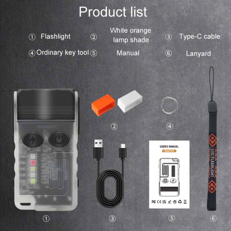 V20 Portable Keychain Light Rechargeable Bright Mini Flashlight(White Red Light) - free shipping - PMc TechLife - Order now!