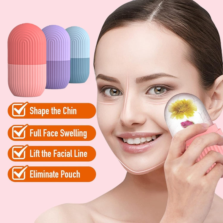 Silicone Wave Pattern Ice Compartment Mould Facial Beauty Massage Pore Shrinking Ice Cube Mold(Pink) - free shipping - PMC Jewellery - Order now!