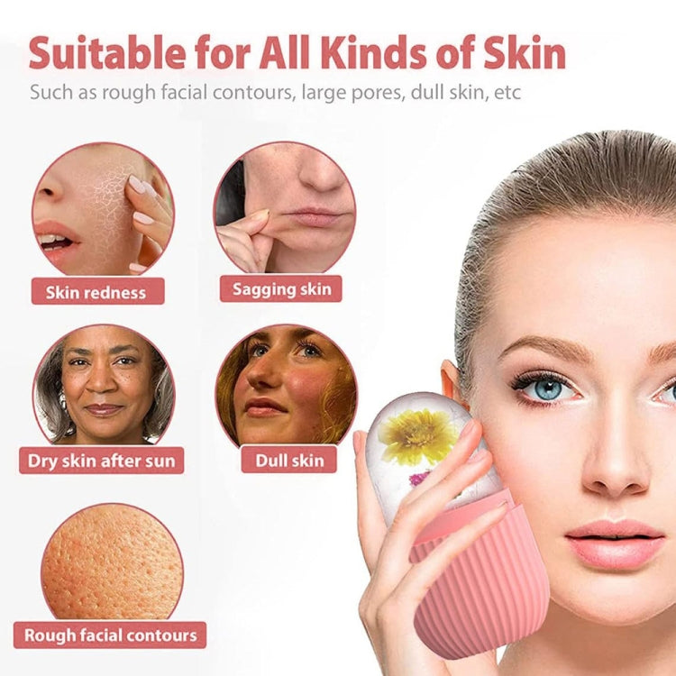 Silicone Wave Pattern Ice Compartment Mould Facial Beauty Massage Pore Shrinking Ice Cube Mold(Pink) - free shipping - PMC Jewellery - Order now!