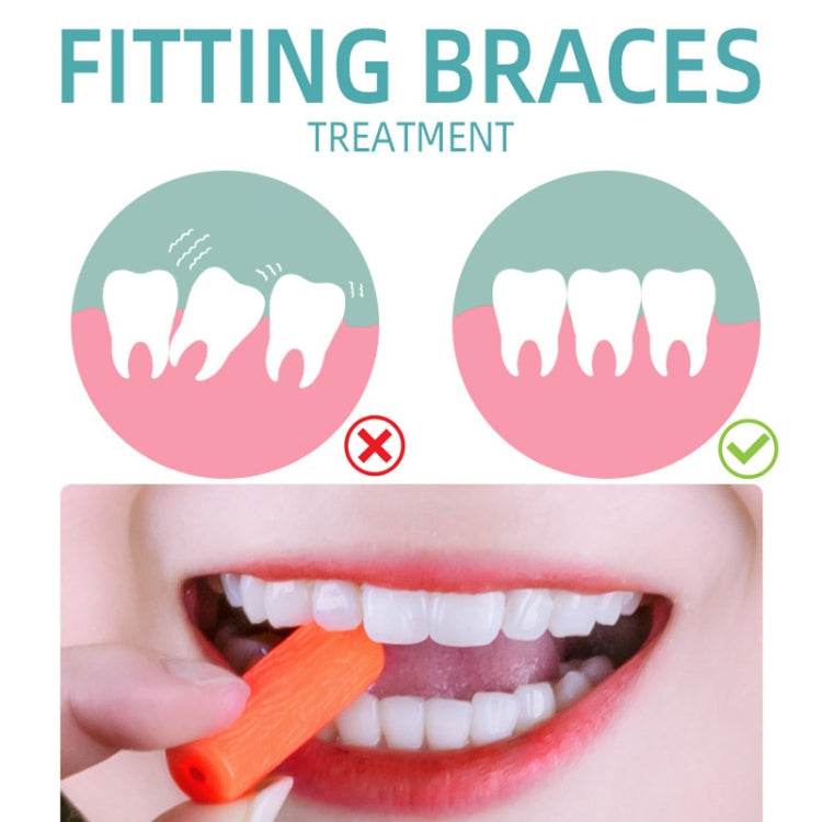 Fawnmum 2pcs /Box Handheld Hollow Cylinder Orthodontic Bite Sticks(Strawberry)