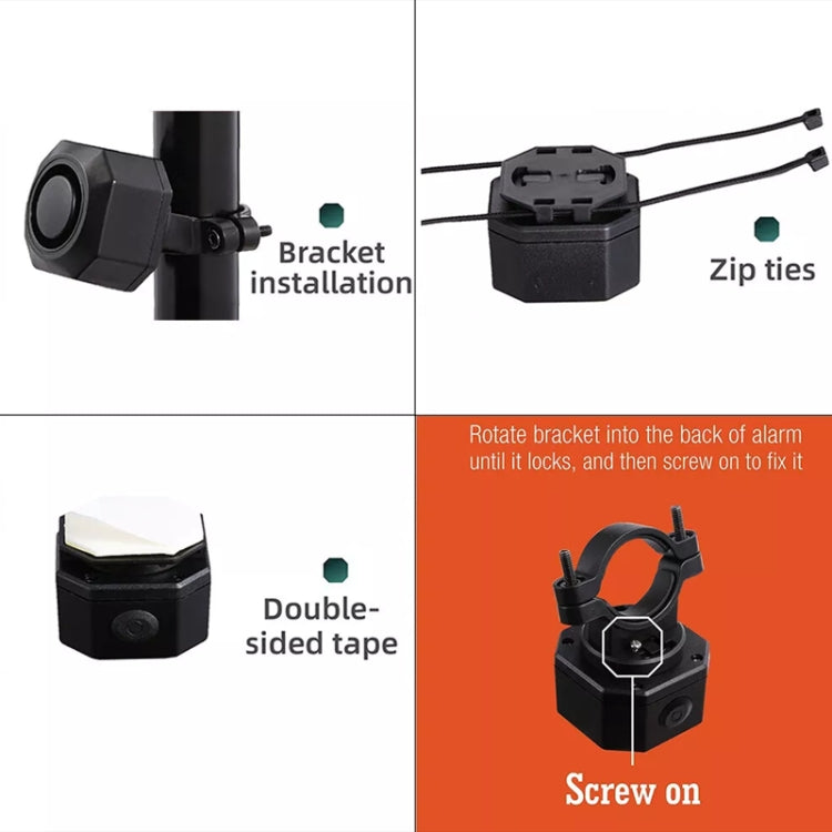 SF32R+03C Electric Motorcycle / Bike Anti-theft Alarm Home Wiring Free Vibration Alarm