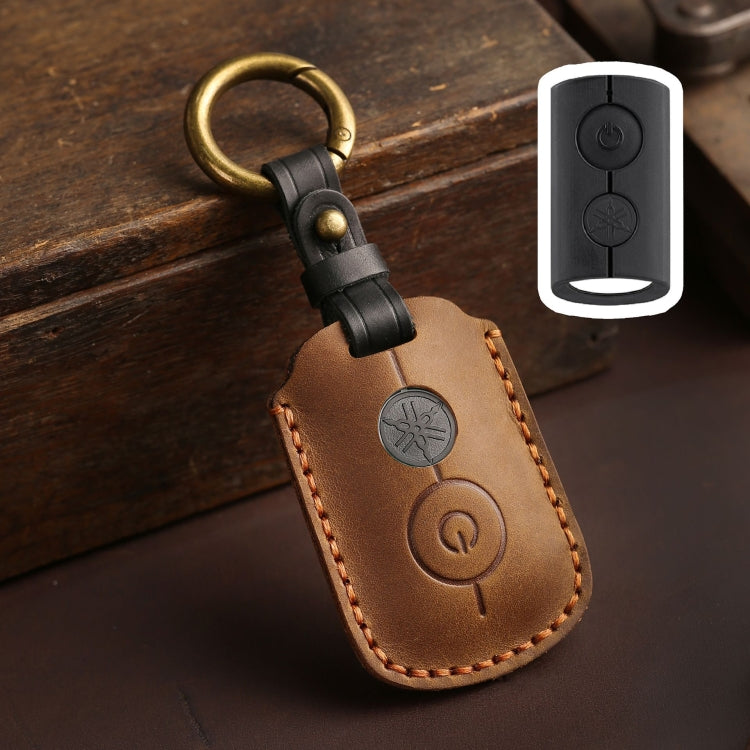 For YAMAHA NMAX155/XMAX300/Aerox/Jauns Hallmo Motorcycle Key Cover, Color: 2 Key Brown Not Hollowed