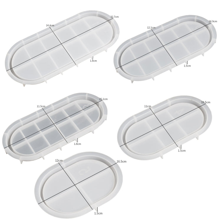 DIY Epoxy Oval Tray Dish Mold Silicone Mold for Flower Pot Base, Spec: 003