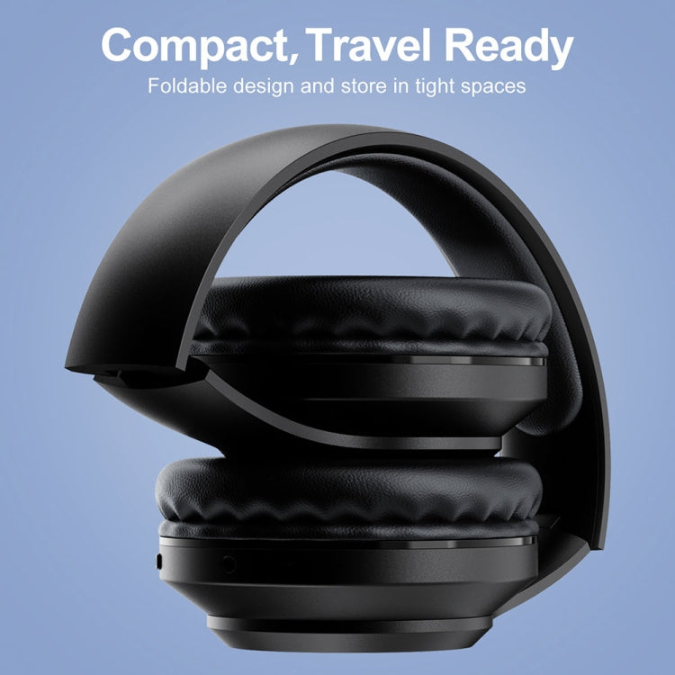 X5 Portable Digital Display Folding Headset FM Radio Headphones, Color: Charging White