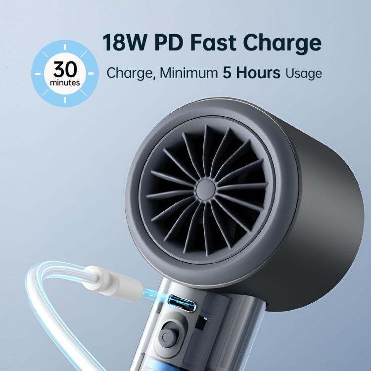 JisuLife FA53 Pro 1 High-speed Powerful Cooling Handheld Small Fan Mini Portable USB Rechargeable Desktop Fan(Dark Gray)