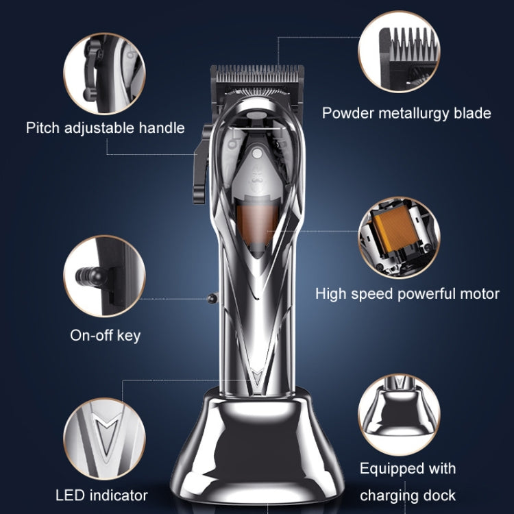 Rechargeable Magnetic Suspension High-speed Electric Hair Clipper(Silver)