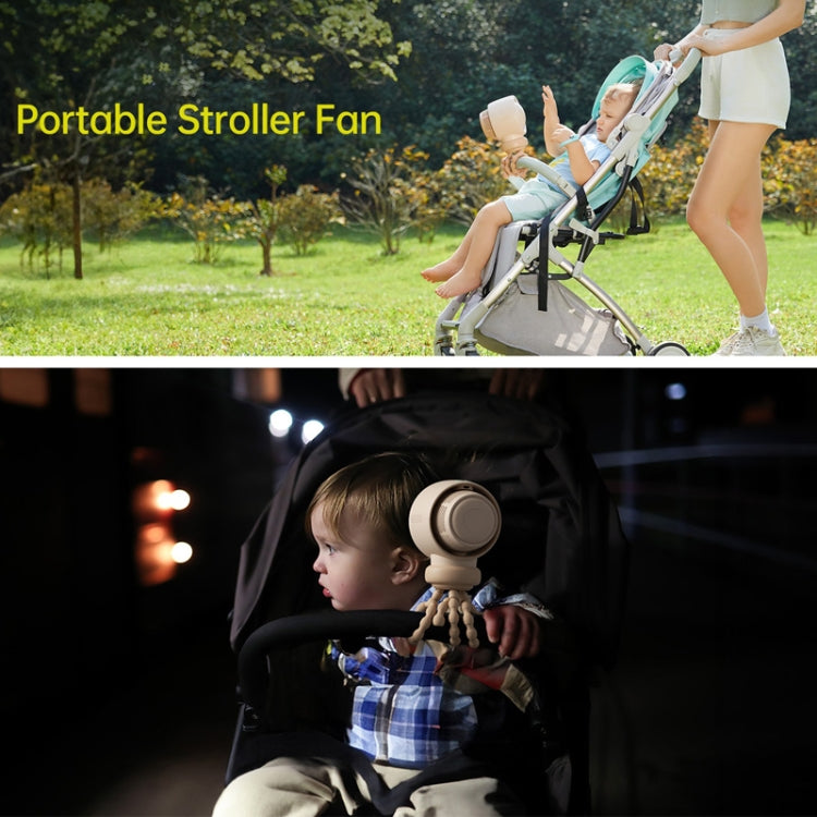JisuLife Stroller Fan Life2 Stroller Octopus Fan High Speed Portable Desktop Clip Fan(Brown)