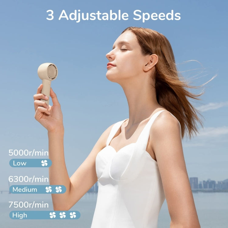 JisuLife FA42 Handheld Portable Small Rechargeable Turbo Fan, Color: Brown 2000mAh - free shipping - PMC Jewellery - Order now!