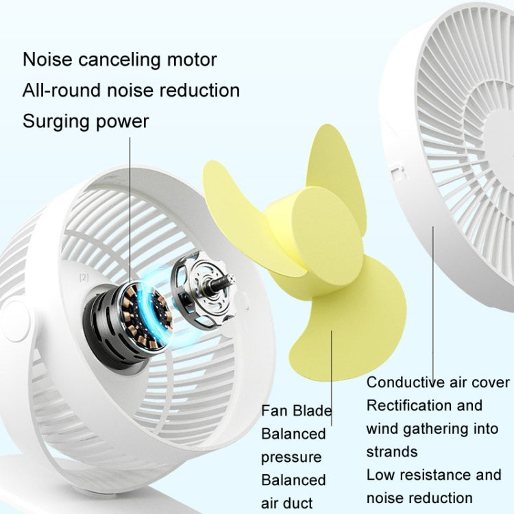 JisuLife FA29A Clip Desktop Mini Fan Portable USB Rechargeable Fan(Dark Green)