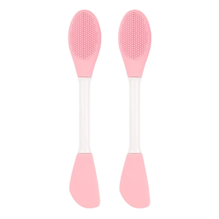 2pcs Dual Head Silicone Face Mask Brush Face Cleansing Massage Brush Mud Mask Applicator(Pink) - free shipping - PMC Jewellery - Order now!